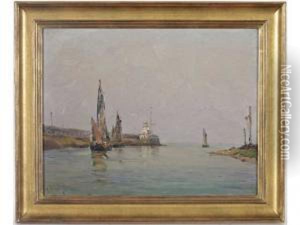 La Sortie Du Port Oil Painting - Georges Ricard-Cordingley