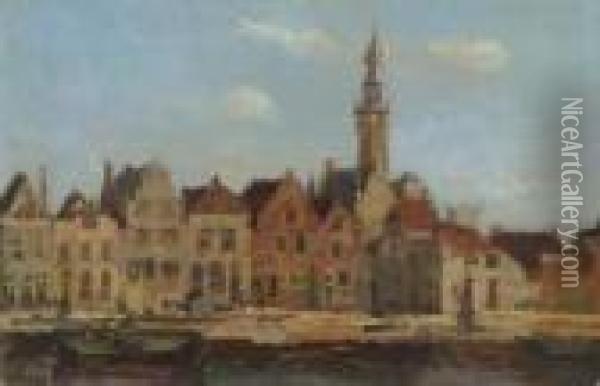 Blick Auf Den Hafen Von
 Veere Oil Painting - George Hendrik Breitner