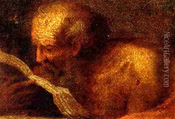 Saint Jerome (+ Saint John The Baptist; Pair) Oil Painting - Annibale Carracci