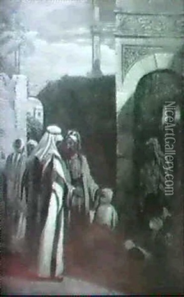 Arab Street Scene Oil Painting - William James Mueller