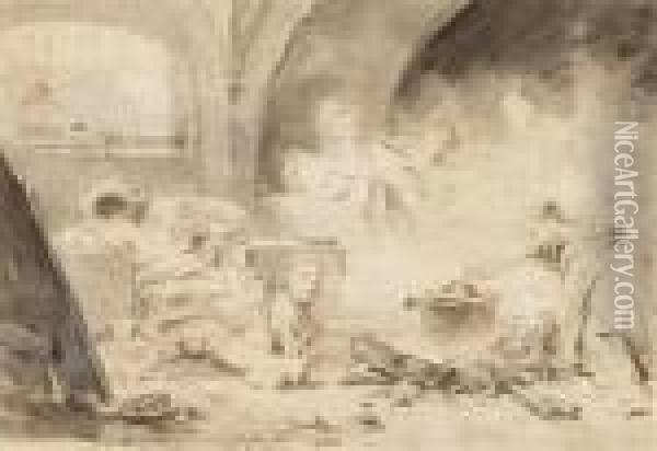 The Beggar's Dream Or The Sleeping Old Man Oil Painting - Jean-Honore Fragonard