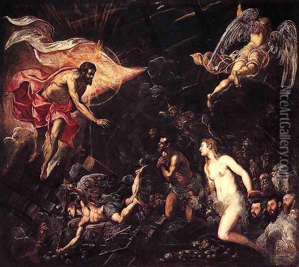 The Descent into Hell 2 Oil Painting - Jacopo Tintoretto (Robusti)