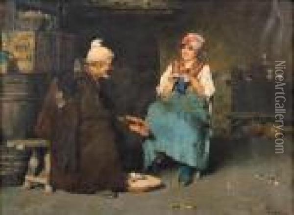 Fuoco Spento, 1880 Circa Oil Painting - Vincenzo Caprile