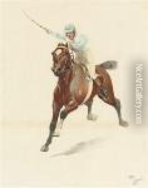 The Jockey Oil Painting - Cecil Charles Aldin
