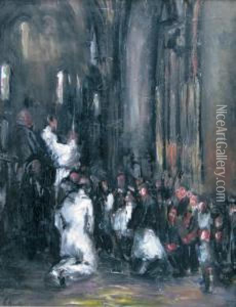 Scene Religieuse Oil Painting - Adolphe Peterelle