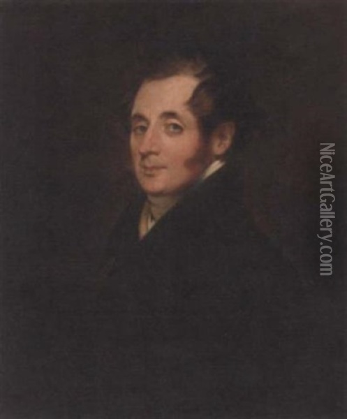 Portrait Of Mr. Macdonald In A Black Coat Oil Painting - William Owen
