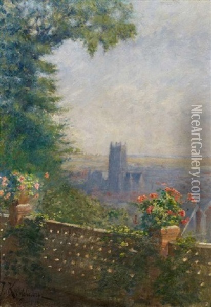 Blick Vom Balkon Auf Paris Oil Painting - Iosif Evstafevich Krachkovsky