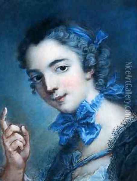 Portrait of a young girl 1750 Oil Painting - Jean-Marc Nattier