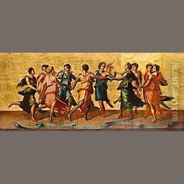 The Dance Of Apollo With The Nine Muses Oil Painting - Baldassare Peruzzi