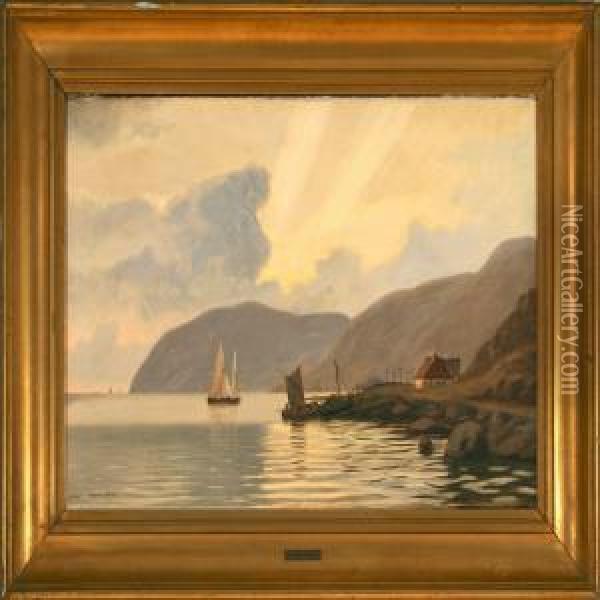 Coastal Scenery From Molle In Sweden Oil Painting - Alfred Theodor Olsen