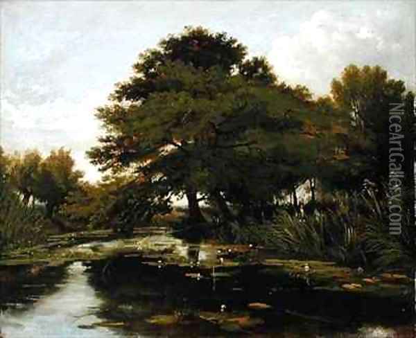 On the Isis Waterperry Oxfordshire Oil Painting - William Alfred Delamotte