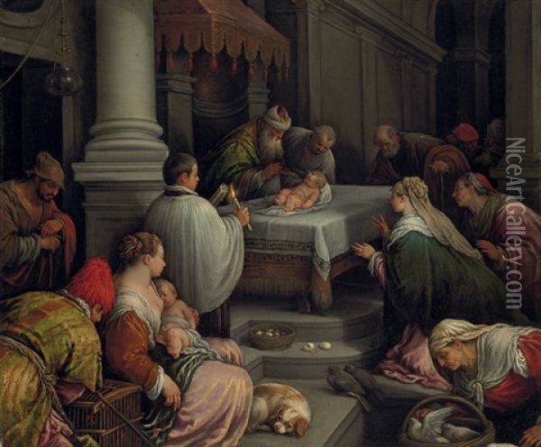 The Circumcision Oil Painting - Leandro da Ponte Bassano