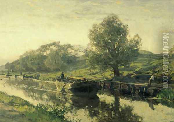 Het kanaal bij de Witte Brug Oil Painting - Willem Bastiaan Tholen
