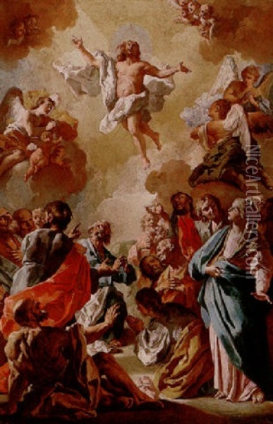 The Ascension Oil Painting - Lorenzo De Caro