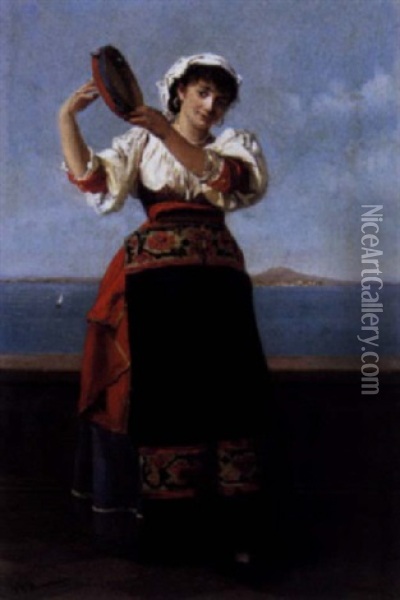 La Danse Au Vesuvius Oil Painting - Jan Baptist Huysmans