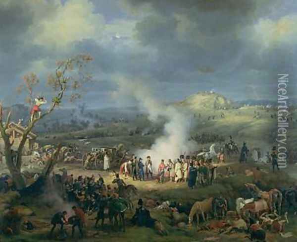 Napoleon 1769-1821 Visiting a Bivouac on the Eve of the Battle of Austerlitz Oil Painting - Louis Lejeune