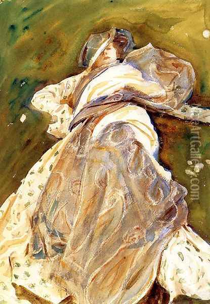 Woman Reclining Oil Painting - John Singer Sargent