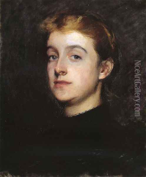 Portrait Sketch Of Eleanor Hardy Bunker Oil Painting - Dennis Miller Bunker