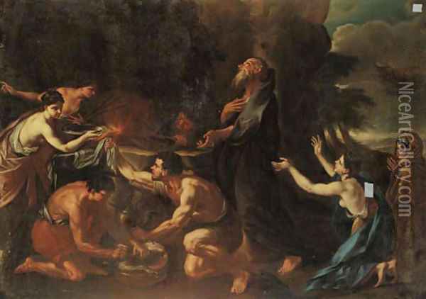 The Sacrifice of Moses Oil Painting - Nicola Vaccaro