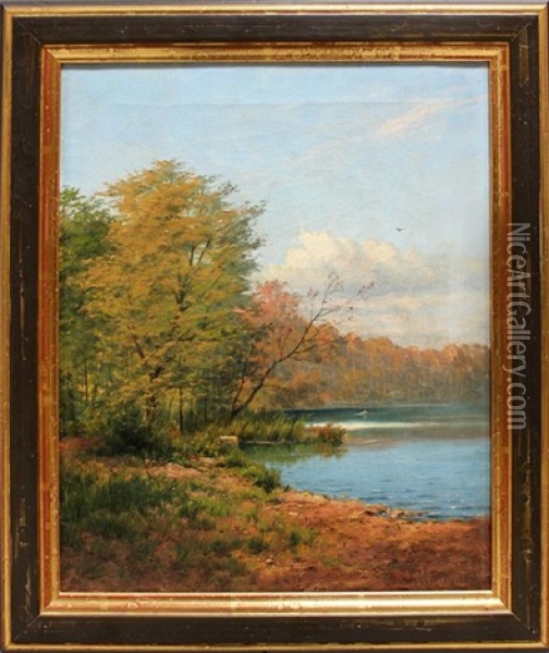 Herbstliches Seeufer Oil Painting - Heinrich Gogarten