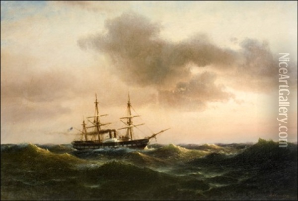Hoyrylaiva Oil Painting - Franz Johann (Wilhelm) Huenten