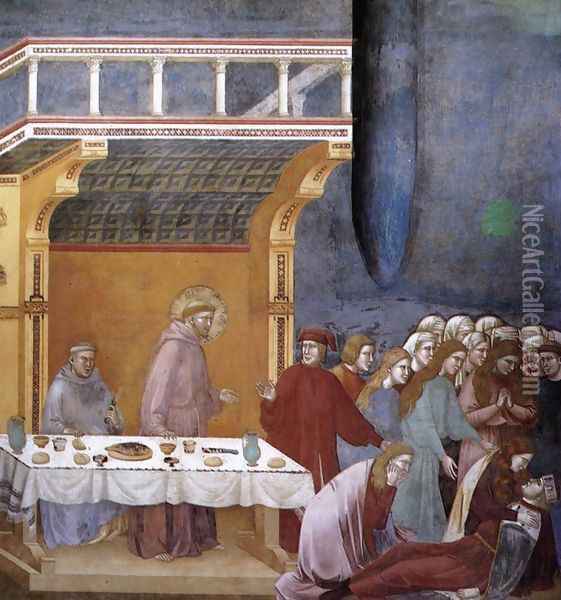 Legend of St Francis- 16. Death of the Knight of Celano 1297-1300 Oil Painting - Giotto Di Bondone