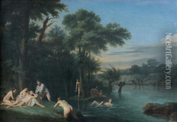 Le Bain Des Nymphes De Diane Oil Painting - Jean Baptiste Lallemand