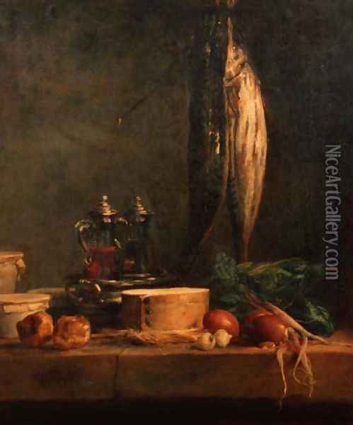 Still Life with Fish Oil Painting - Jean-Baptiste-Simeon Chardin