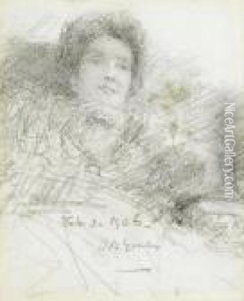Portrait Of Mary Ball Oil Painting - John Butler Yeats