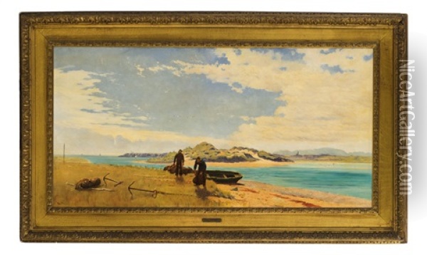 Figure Sulla Spiaggia Oil Painting - Thomas Rose Miles