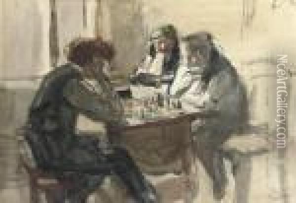 The Chess Players Oil Painting - Isaac Israels