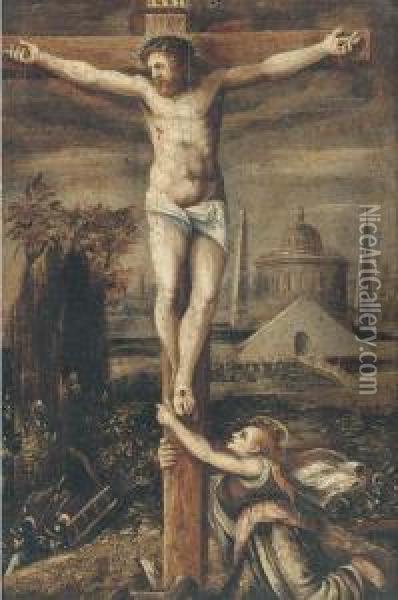 The Crucifixion Oil Painting - Lodovico Pozzoserrato (see Toeput, Lodewijk)