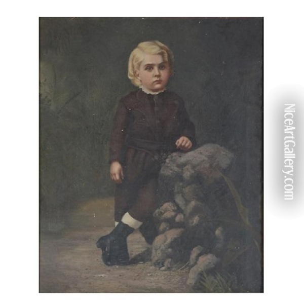 Portrait Of A Child Oil Painting - Andrew Putnam Hill