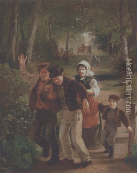 Hjemkomsten Fra Bakken Oil Painting - Carl Theodor Melchior