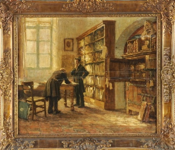Der Bibliothekar Oil Painting - Albert Geudens