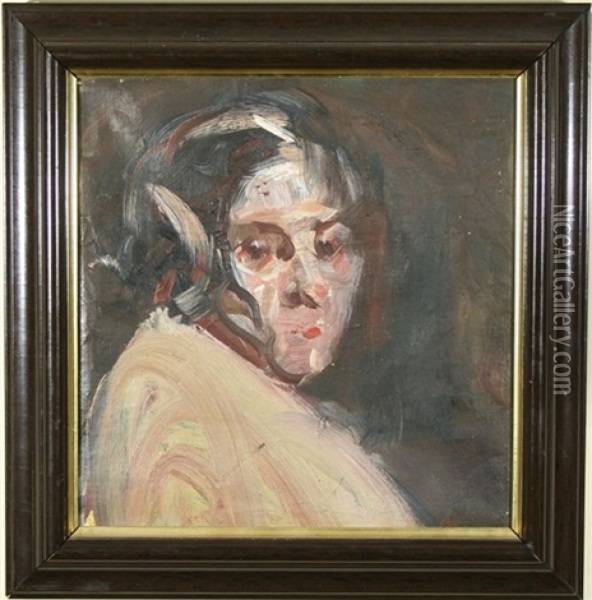 Facial Study Oil Painting - George Benjamin Luks