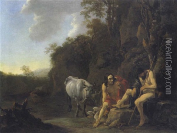 Argus, Merkur Und Jo In Einer Bewaldeten Landschaft Oil Painting - Jan Dirksz. Both