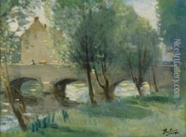 Le Pont Oil Painting - Pierre Eugene Montezin