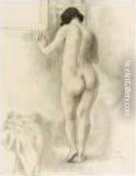 Standing Nude Oil Painting - Armand Rassenfosse