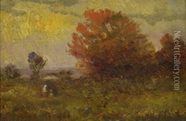 Herbstlandschaft Oil Painting - Philipp Roeth