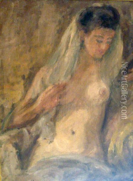 Femme Au Drape Oil Painting - Jean Alfred Adler