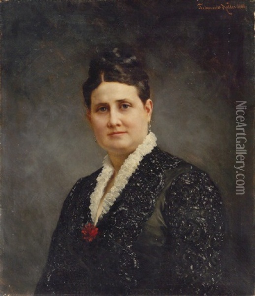 Portrait Of The Argentinian Juana Stegmann Martinez De Hoz Oil Painting - Ferdinand Keller