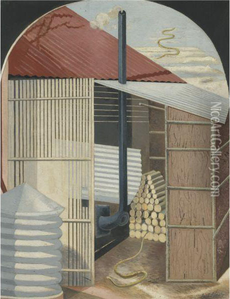 The Two Serpents (snakes In The Woodpile) Oil Painting - Paul Nash
