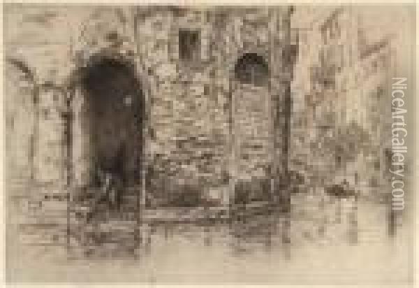 The Two Doorways
, From 
Venice, A Series Of Twelve Etchings Oil Painting - James Abbott McNeill Whistler