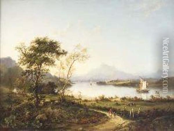 A View Of Elcho Castle Oil Painting - Charlotte Nasmyth