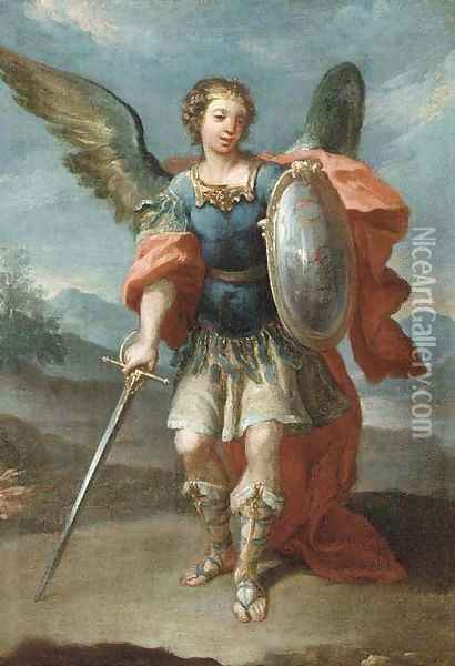The Archangel Saint Michael Oil Painting - Giovanni Battista The Younger Pittoni