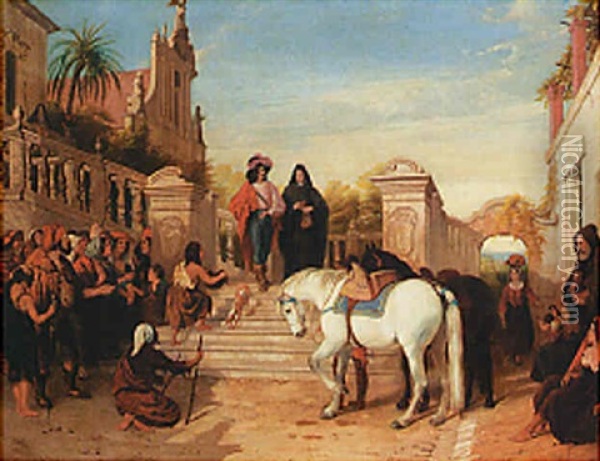 The Cavalier's Departure Oil Painting - Sir Edwin Henry Landseer