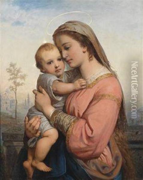 Madonna With Child Oil Painting - Franz, Russ Snr.