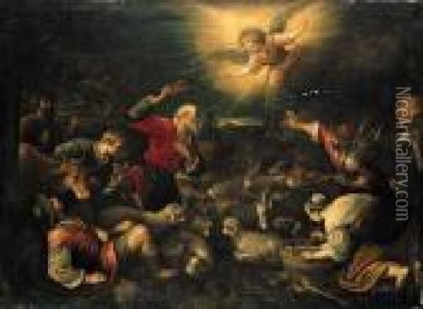 The Annunciation To The Shepherds Oil Painting - Jacopo Bassano (Jacopo da Ponte)