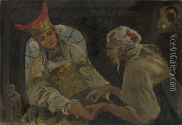 Fortune Teller Oil Painting - Serge (Sergei) de Solomko